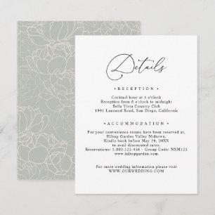 Black and White Elegant Script Details Enclosure Card