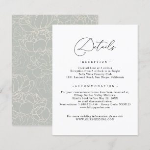 Black and White Elegant Script Details Enclosure Card