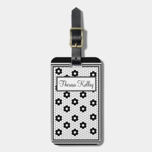Black and White Elegant Tile Design Luggage Tag