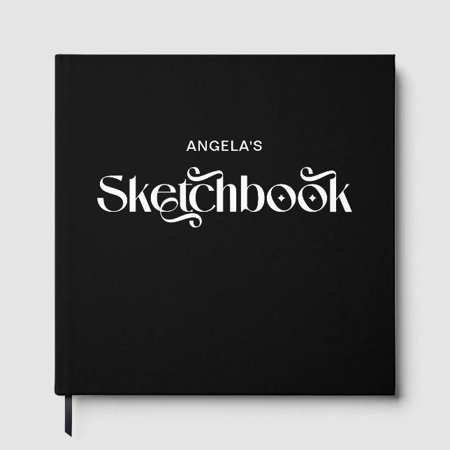 Black and White Elegant Typography Sketch Book (Front)