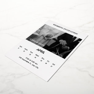 Black And White Elegant Wedding Invitation