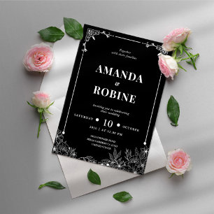 Black and White Elegant Wedding Invitation