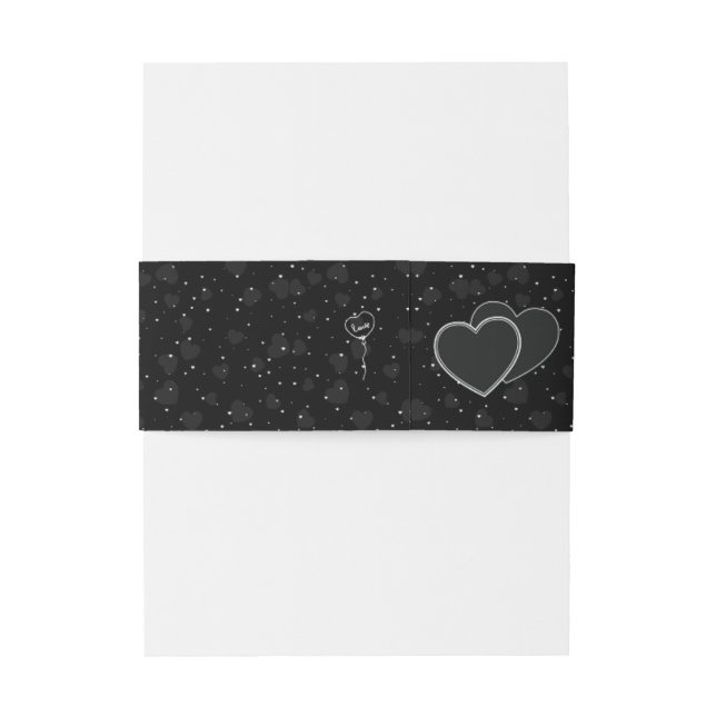 Black and White Elegant Wedding Invitation Belly Band (Back Example)