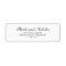 Black and White Elegant Wedding Return Address
