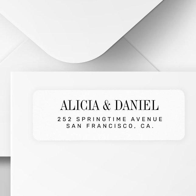 Black and white elegant wedding return address (Creator Uploaded)
