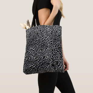 Black and White Elephant Skin Tote Bag