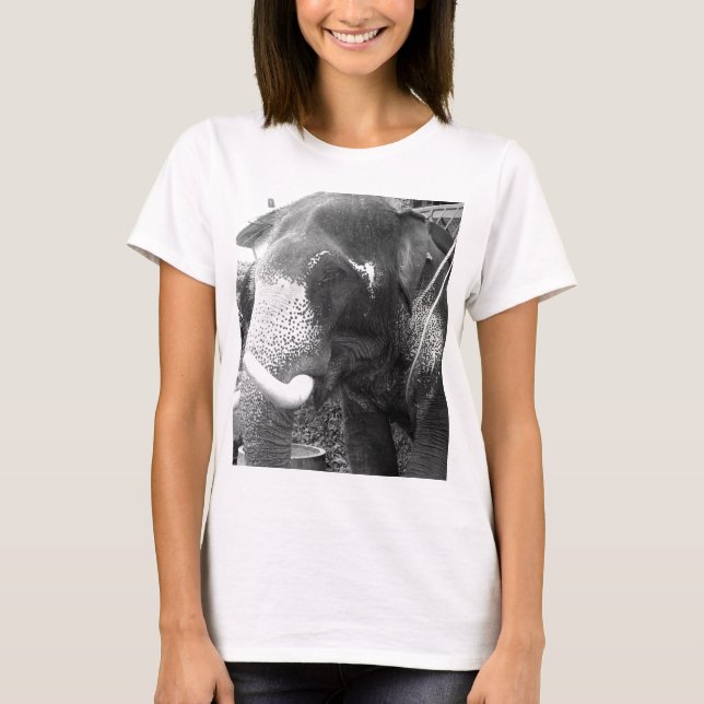 Black and White Elephant T-Shirt (Front)