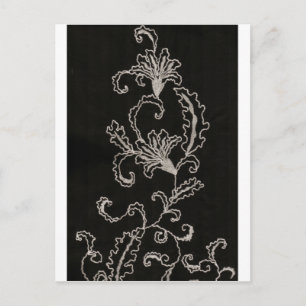 Black and White Embroidery Postcard