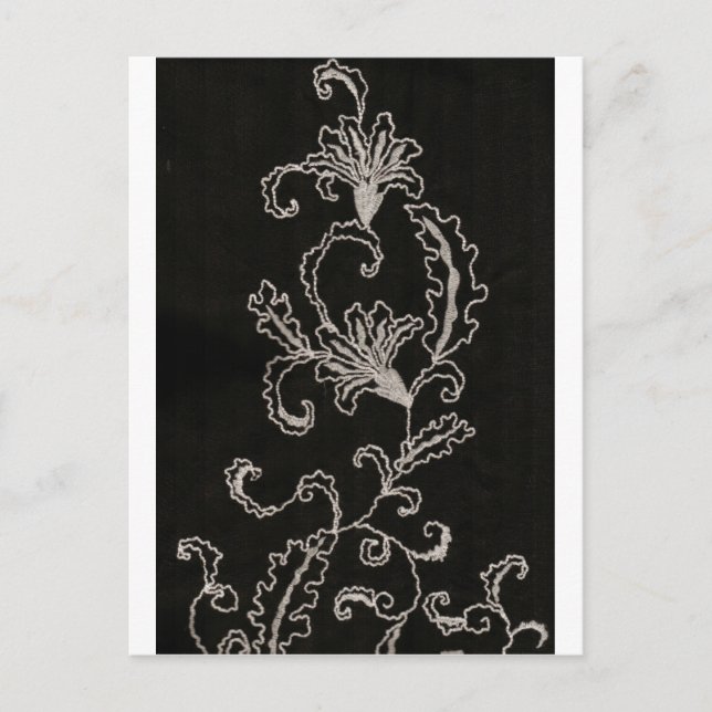 Black and White Embroidery Postcard (Front)