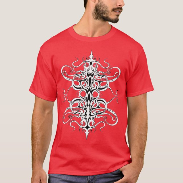 Black and White Empire Tribal Design T-Shirt (Front)