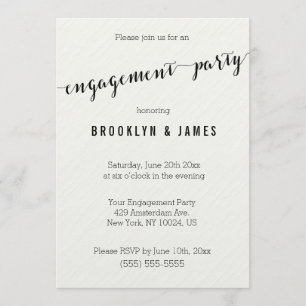 Black And White Engagement Party Invitations