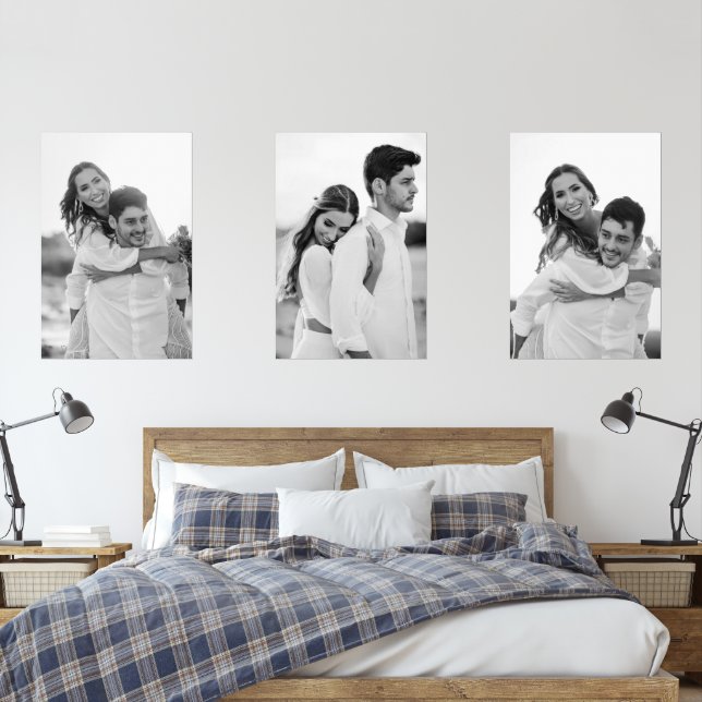 Black and White Engagement Portrait Photos (Bedroom)