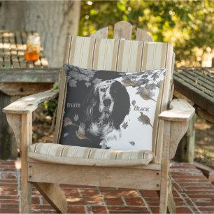 Black and white English setter Cushion