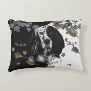 Black and white English setter Decorative Cushion