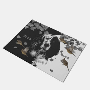 Black and white English setter Doormat