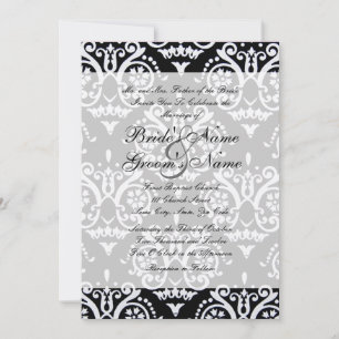 Black and White English Wedding Invitation