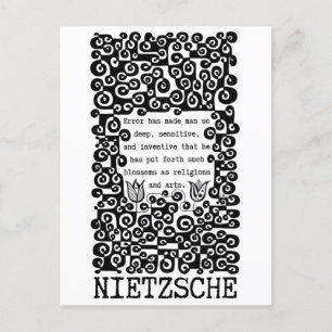 Black and white ERROR quote by Nietzsche Postcard