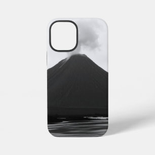Black and White Erupting Volcano iPhone 12 Mini Case