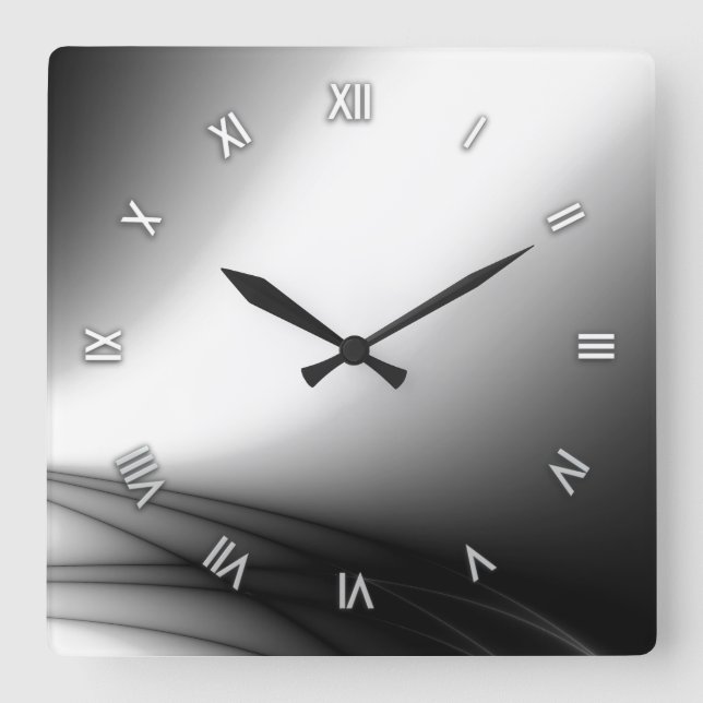 Black and White Estuary Wall Clock (Front)