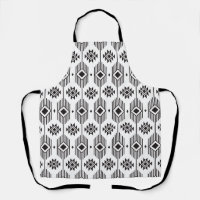 Black and white ethnic ikat geometric pattern