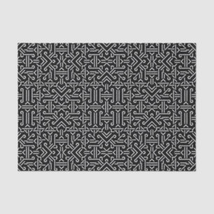 Black and White Ethnic Sharp Geometric Tissue Paper