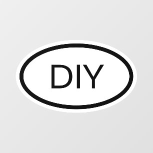 Black and White Euro Style Oval 3 Letter Window Cling