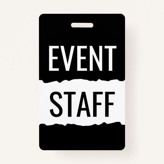 Black And White Event Staff Badges ID Badge (Front)