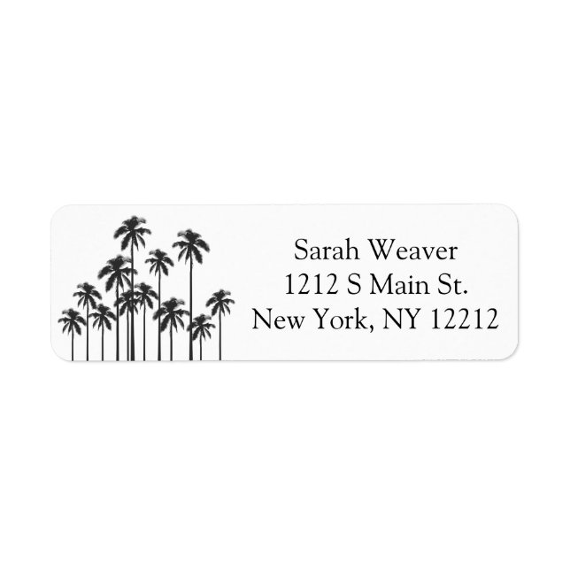Black and White Exotic Tropical Palm Trees (Front)