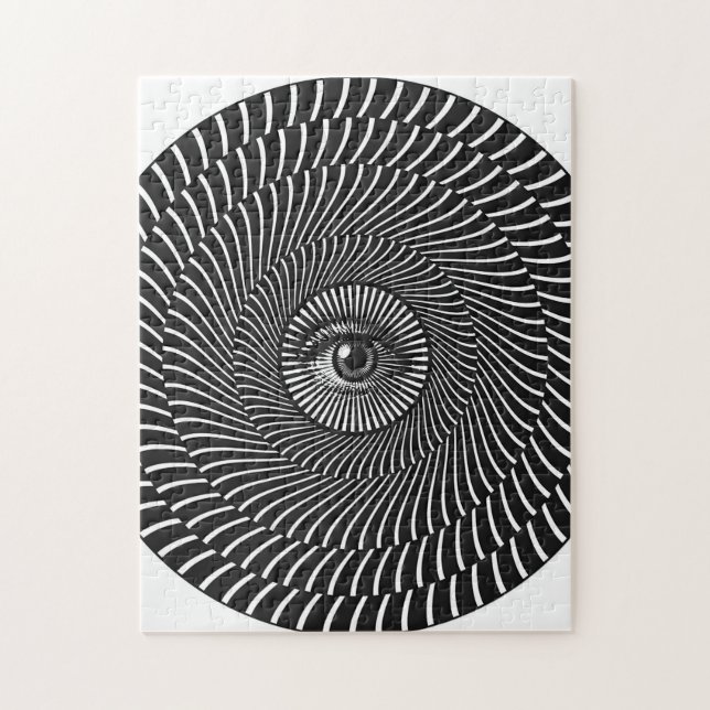 Black and White Eye Circular Graphic Jigsaw Puzzle (Vertical)