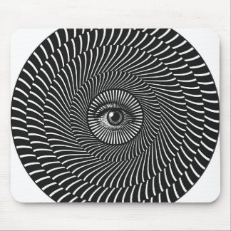 Black and White Eye Circular Graphic Mouse Mat