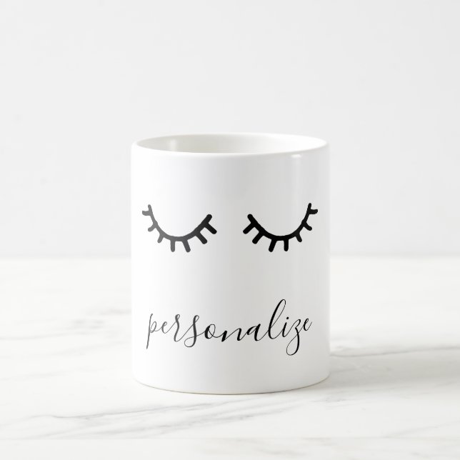 Black and White Eyelashes Coffee Mug (Center)