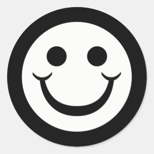 BLACK AND WHITE FACE CLASSIC ROUND STICKER
