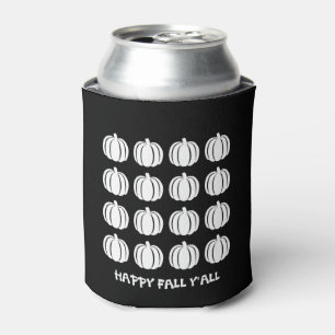 Black and White Fall Decor Pumpkins Can Cooler