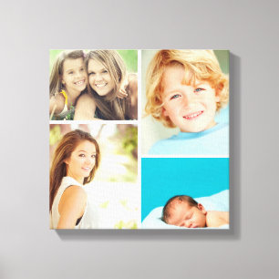 Black and White Family Photo Collage Canvas Print