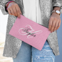 Black and White Fancy Monogram Pink