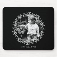Black and White Fancy Swirls Photo Frame