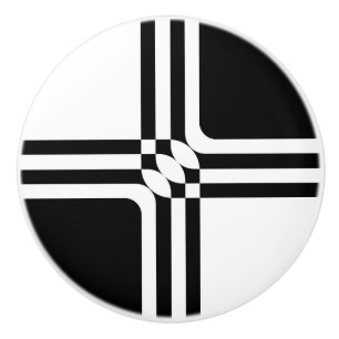 Black and white fantasy ceramic knob