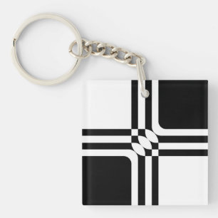Black and white fantasy key ring