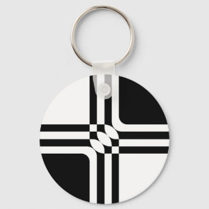 Black and white fantasy key ring