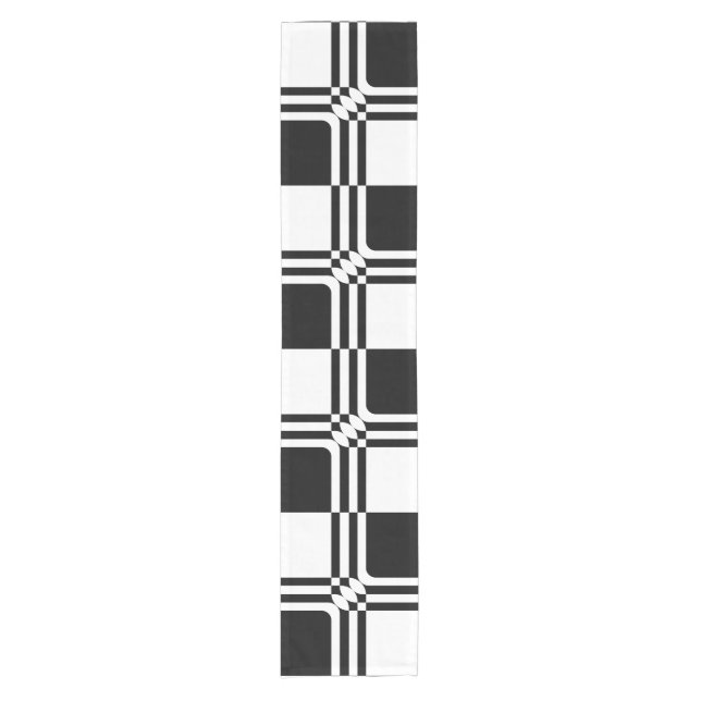 Black and white fantasy short table runner (Front)
