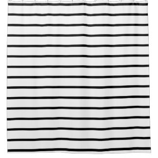 Black and White Fashion Stripes Shower Curtains