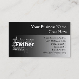Black and White Father Word Collage Business Card