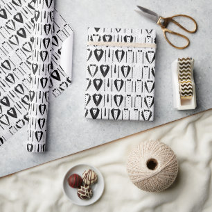 Black and White Fathers Day Tuxedo Wrapping Paper