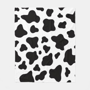 Black and white Faux Cowhide Fleece Blanket