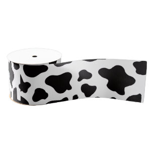 Black and white Faux Cowhide Grosgrain Ribbon