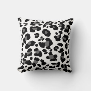 Black and White Faux Leopard Print Cushion