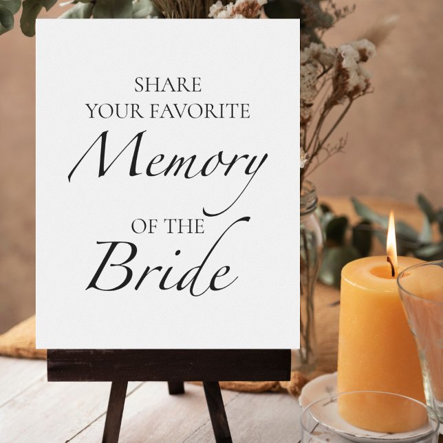 Black and White Favourite Memory Of The Bride Sign (Creator Uploaded)