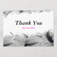 Black And White Feathers Invitation Card