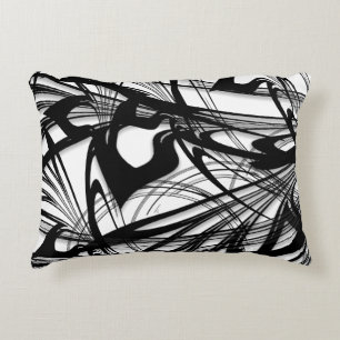 Black and White Fern Glen Decorative Cushion