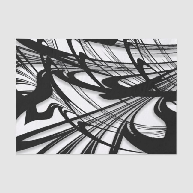 Black and White Fern Glen Tissue Paper (Front)